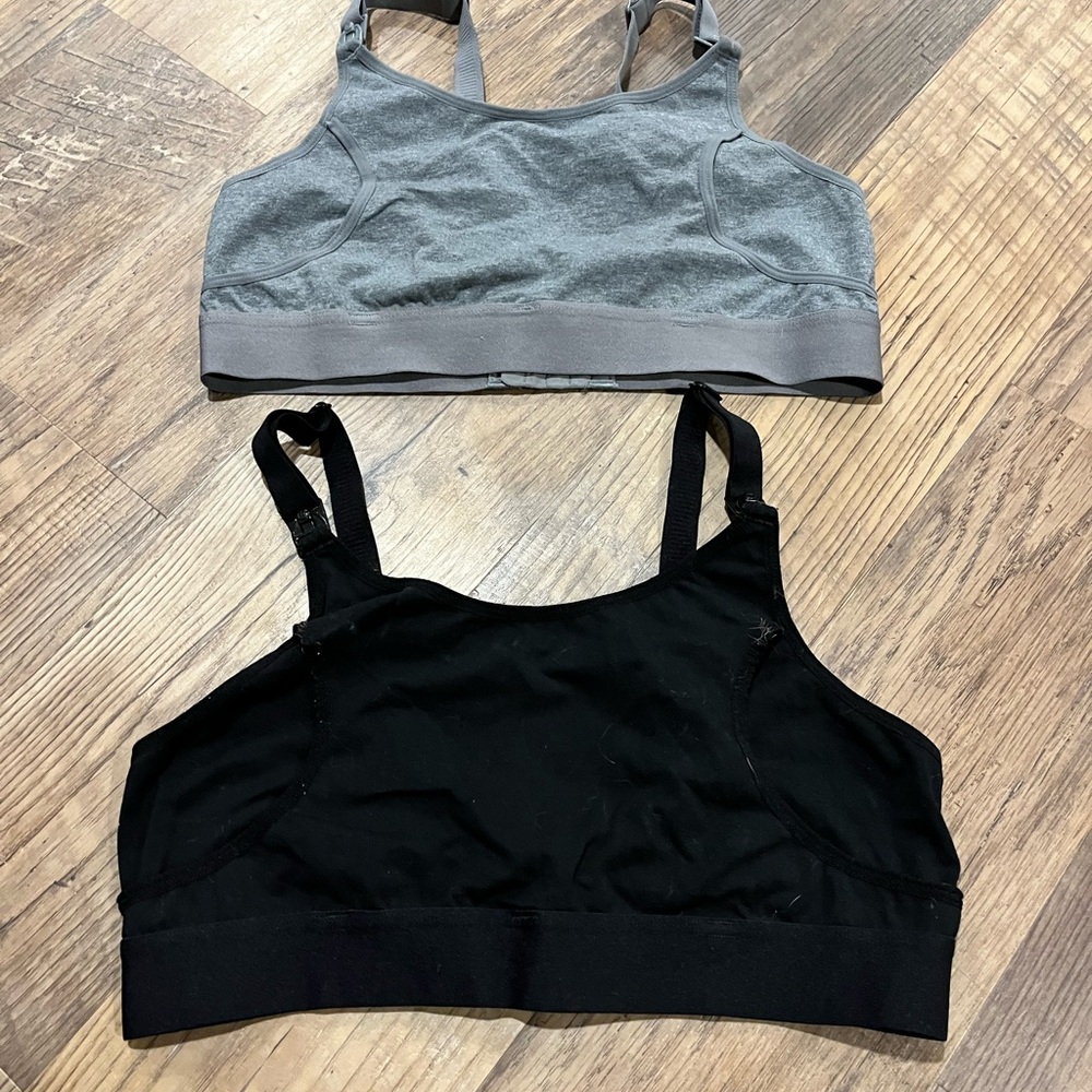 Women's Gray and Black Nursing/Pumping Bras